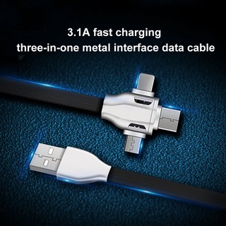 Dây Cáp Sạc 3 Trong 1 Micro Usb/Type-C/8Pin 3.1a Cho Iphone Android