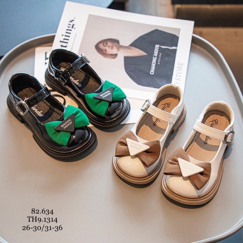 Giày búp bê bé gái nơ tam giác siêu xinh từ 3-12 tuổi