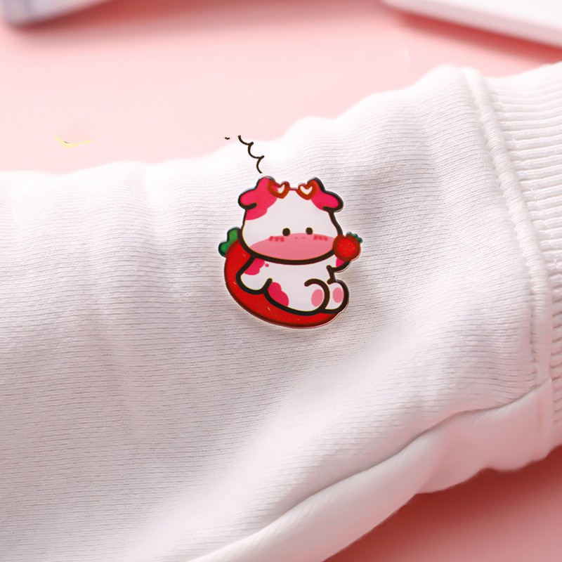 Ghim cài quần áo balo thời trang cute hình chú bò dễ thương xinh xắn