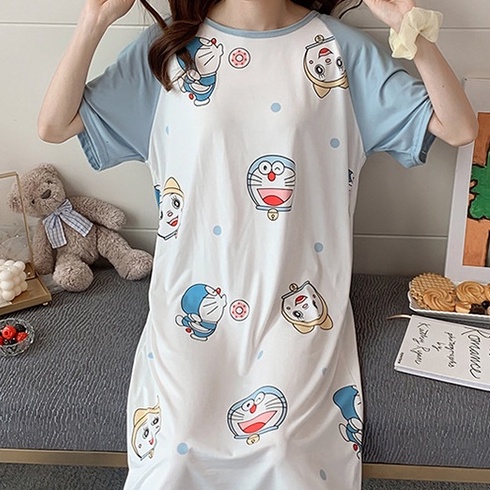 Váy đầm dáng suông mặc ở nhà hình Hello Kitty