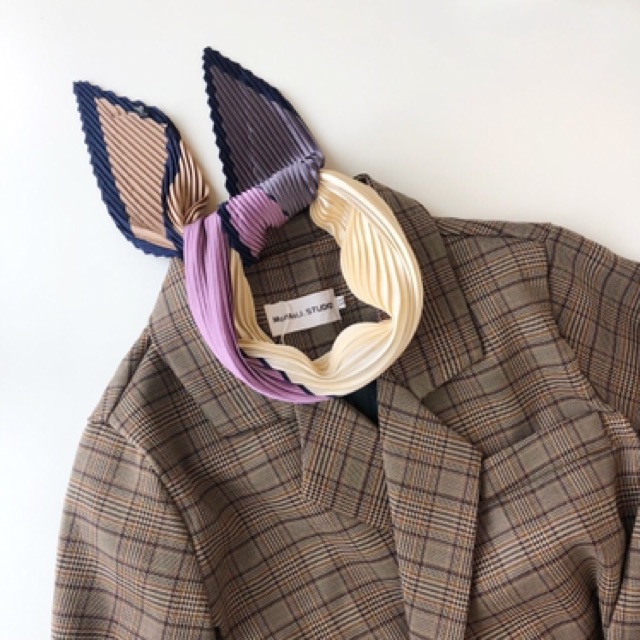 Khăn turban lụa xếp li siêu xinh cao cấp - Maben