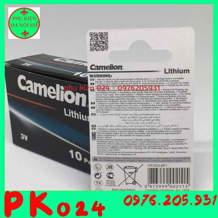 Pin Camelion CR1632 3V Cao Cấp Chất Lượng Tốt