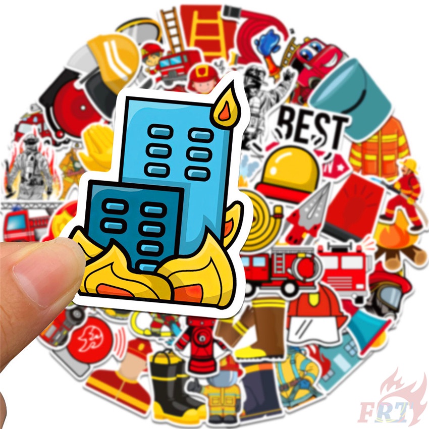 ❉ Hình Dán Firefighter Series 02 Fireman ❉ Bộ 50 Miếng Dán Chống Thấm Nước Thời Trang