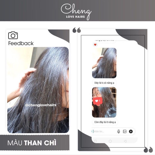 Thuốc nhuộm tóc THAN CHÌ không tẩy lên từ tone 3 tặng oxi trợ nhuộm | Chenglovehair, Chenglovehairs