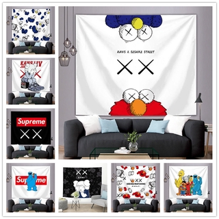 Thảm treo tường trang trí phòng ngủ họa tiết nhân vật Kaws Sesame Street