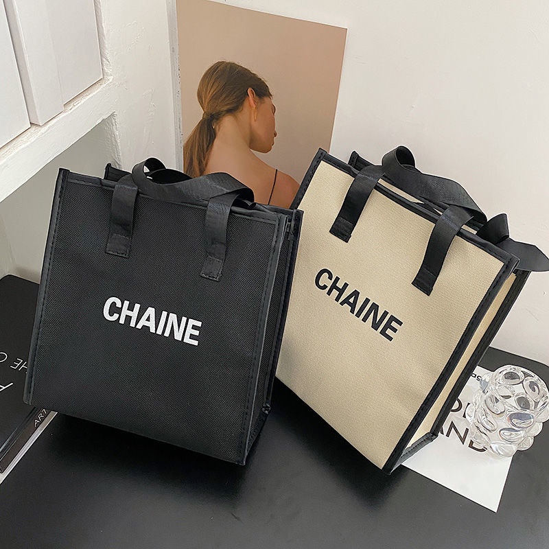 Túi Xách Canvas Phối Khóa Kéo Thiết Kế Mới Đơn Giản Thời Trang