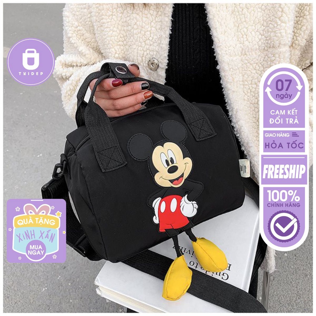 TÚI TRỐNG MICKEY ĐEN ĐEO CHÉO ĐEO VAI DÁNG VUÔNG ĐI CHƠI ĐI DU LỊCH HÀNG ĐẸP LOẠI 1