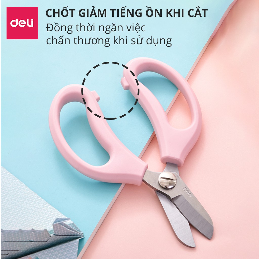 Kéo làm vườn cắt tỉa cành hoa Deli - cắt tỉa cành cây - hai màu Hồng và Xanh lam - 77751