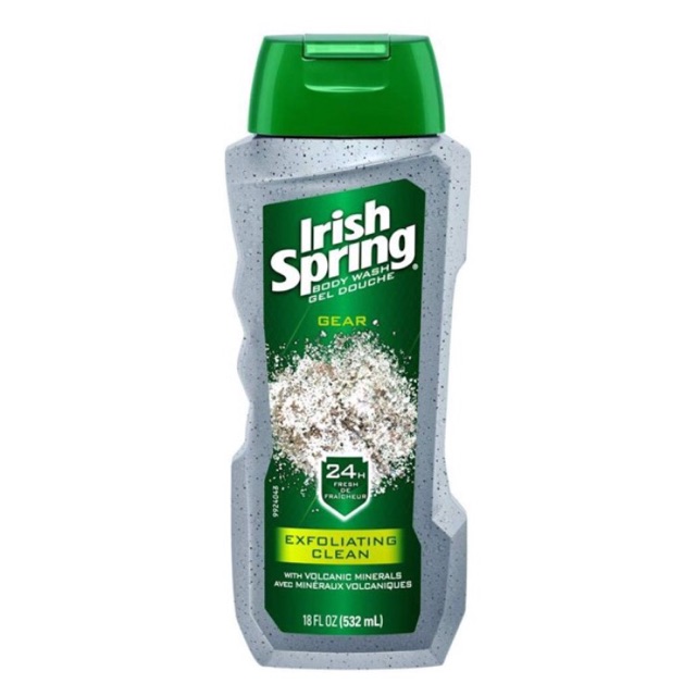 💐SỮA TẮM của MỸ-Irish Spring  Gear Exfoliating Clean-532ml