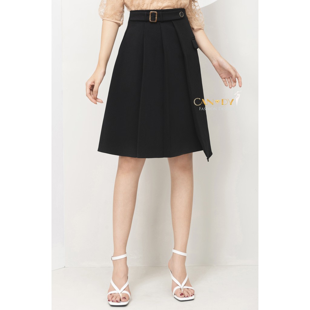 Chân Váy Nữ ❣️𝑭𝒓𝒆𝒆𝒔𝒉𝒊𝒑❣️ Chân Váy Xếp Ly Phối Đai CV48 - Hàng VNXK - Candy Fashion