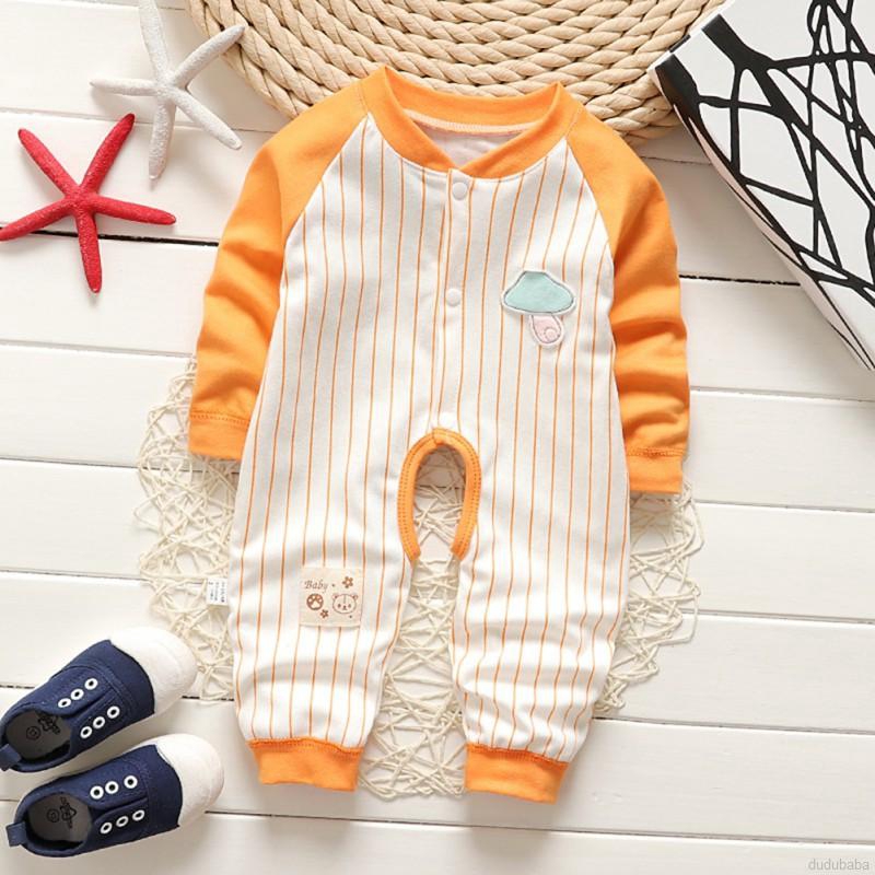Áo liền quần dài tay sọc ngang đáng yêu cho bé trai gái