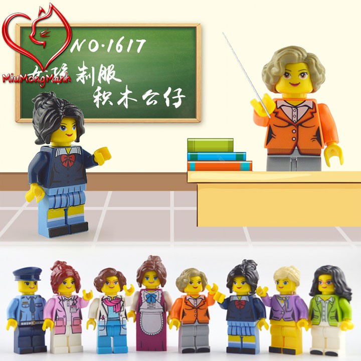 Bộ 8 Nhân Vật Nữ Cực Đẹp City Đồ Chơi Lắp Ráp Xếp Hình MOC DIY
