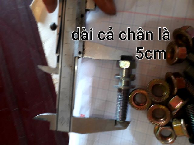 Com bo 5 bộ bu lông (ốc ) phi 10 dài 5m ren 1,25 hàng chất lượng