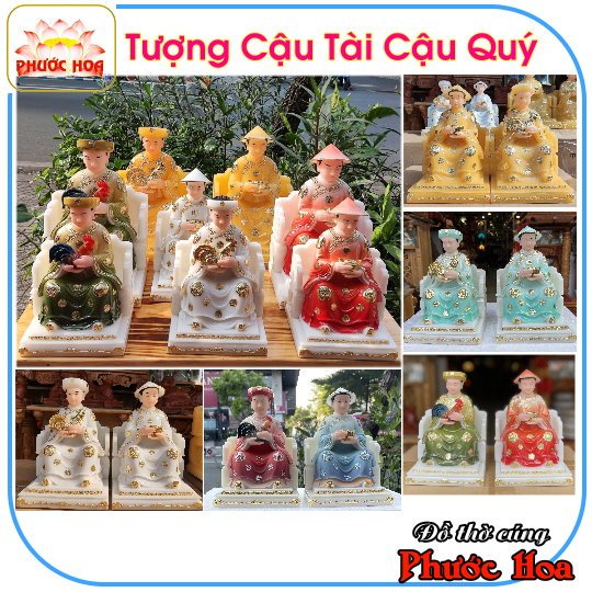 Tượng Cậu Tài Cậu Quý cao cấp - Bàn thờ đẹp - Phong Thuỷ - Tâm Linh - Đồ Thờ Cúng Phước Hoa
