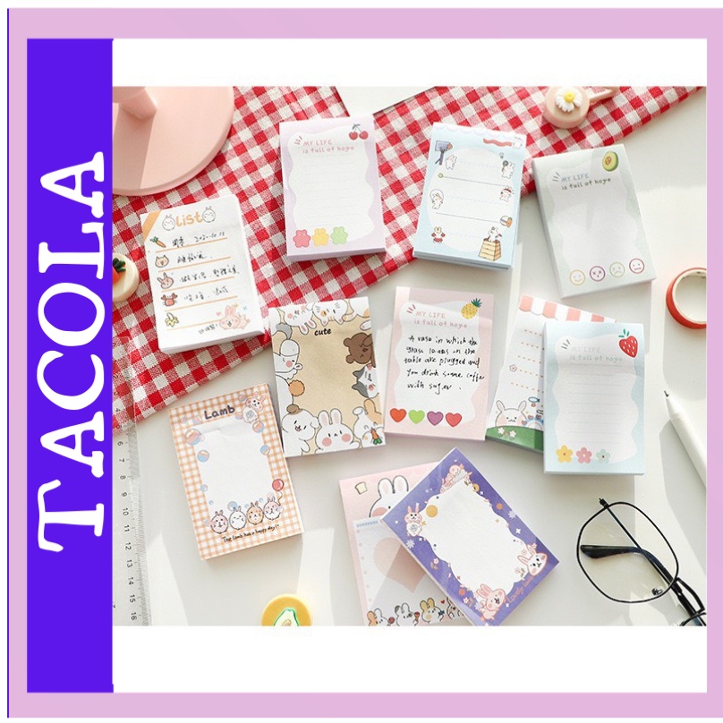 Giấy ghi chú hoạt hình TACOLA, giấy note 80 tờ nhiều mẫu dễ thương N03
