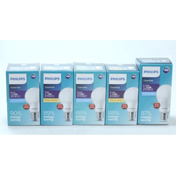 Bóng Đèn LED PHILIPS Essential Bulb E27 A60 Tiết kiệm Điện Ánh Sáng Vàng Trắng Hàng Chính Hãng BH 24 Tháng