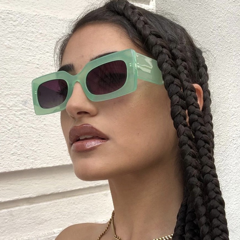Kính Mát Gọng Vuông Nhỏ Màu Kẹo Thời Trang Cho Nữ