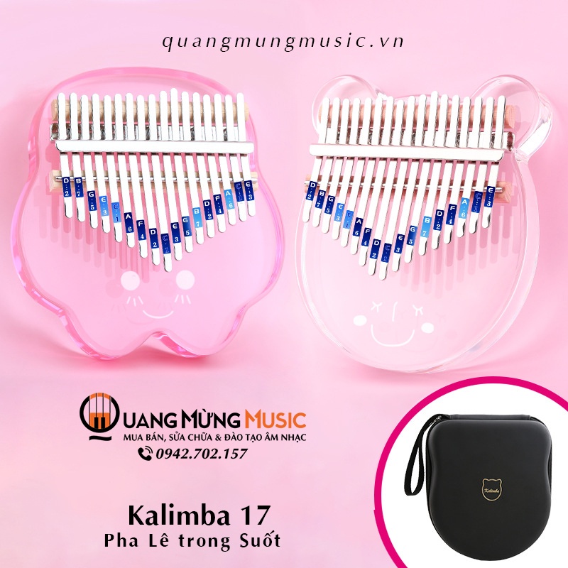 Đàn piano Trong Suốt Pha Lê Kalimba 17 phím chất lượng cao kiểu dáng dễ thương