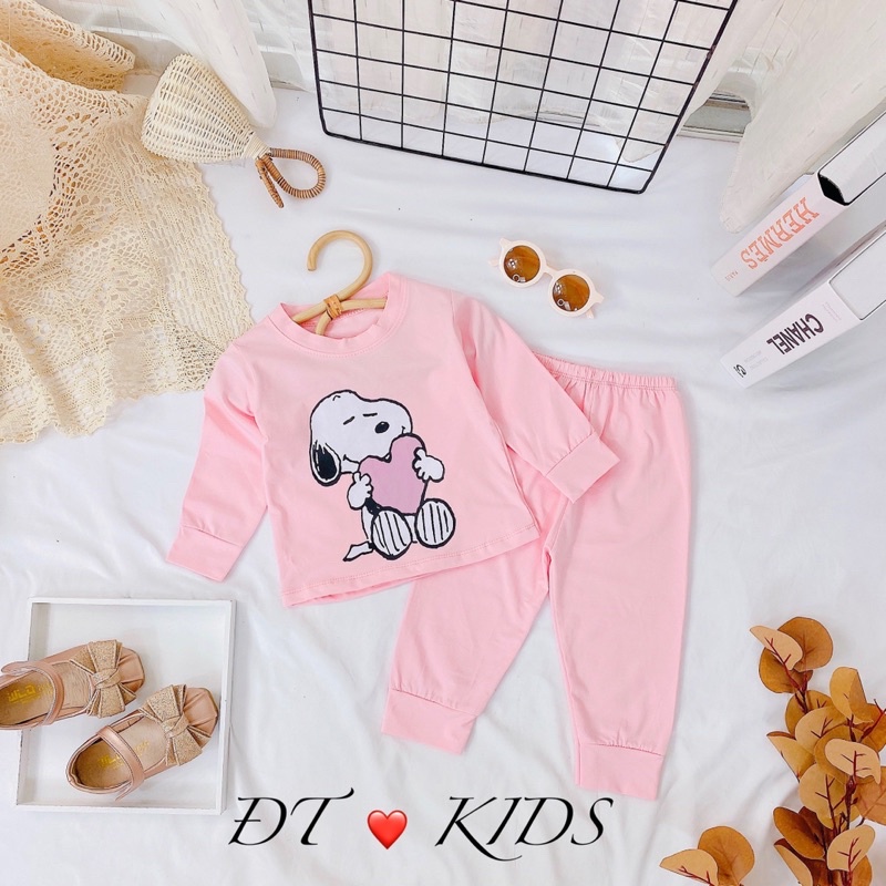 bộ cotton snoopy bé gái