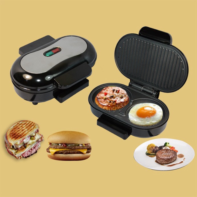 Máy Làm Bánh Sandwich, Dụng Cụ Làm Bánh Hamburger, Rán Bít Tết 750W