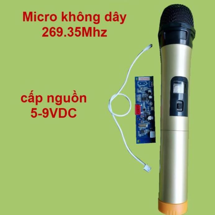 [Mã 66ELHASALE hoàn 7% đơn 500K] Micro không dây đơn VHF loa kéo mạch loa kéo màu vàng, micro cho loa kéo (5 bộ)