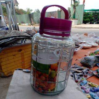 Bình thủy tinh 5 lít có quai xách