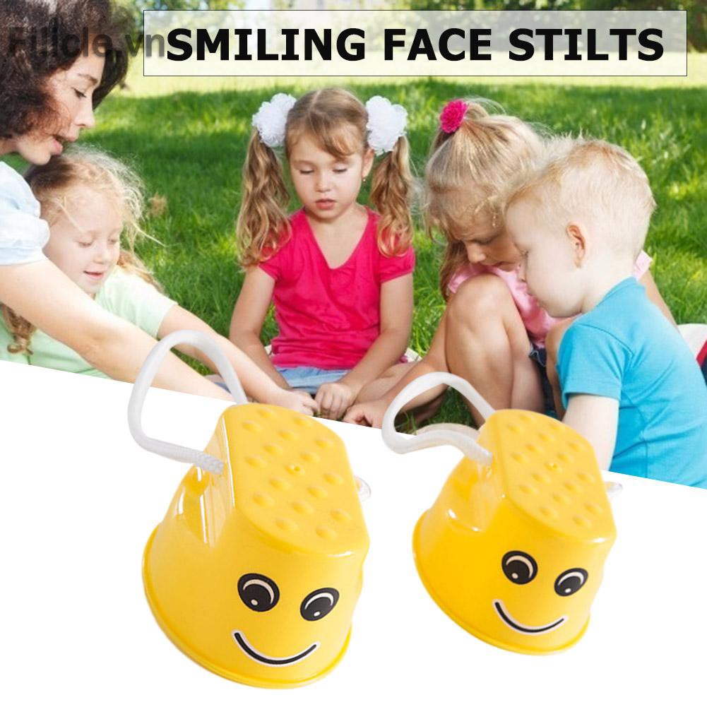 Đồ chơi 2pcs Jumping Stilts Smile Face Walk Stilt Jump Kids Outdoor Fun Sports Toy