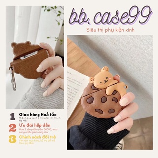 Ốp - Vỏ Đựng Bảo Vệ Hộp Sạc Tai Nghe Bluetooth Không Dây 1/2/i12/Pro GẤU BÁNH QUY CUTE - bb.case99