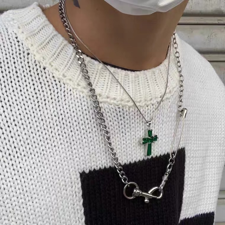 Vòng cổ nam nữ unisex dây chuyền Kuu Studio màu bạc Titan đẹp phụ kiện thời trang - Vòng cổ Meral