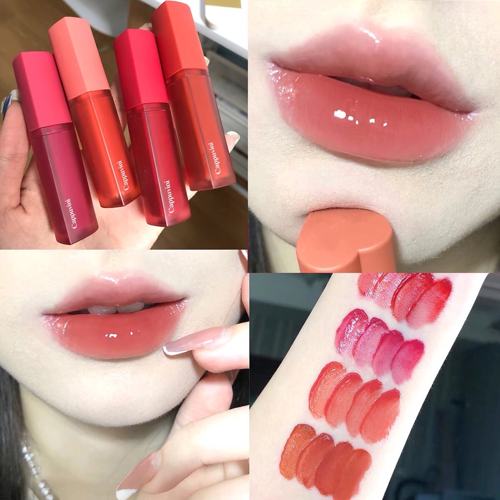 Son kem bóng CAPPUVINI Mirror Light Lip Glaze mềm mịn  Heart Crush The Heart Of The Mirror WaterCAPU09 CAPU31