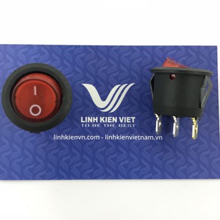 CÔNG TẮC NGUỒN 220V 6A ĐỎ CÓ ĐÈN KCD1-105 20mm 3 chân - D3H10