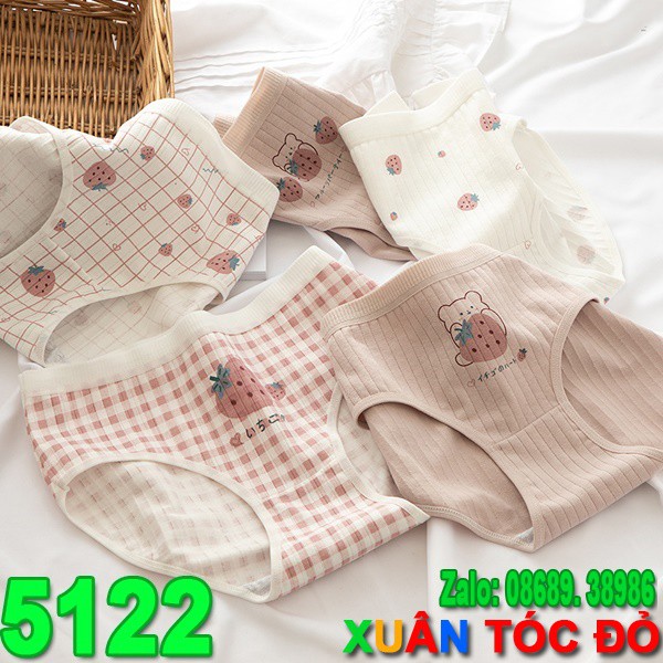 SỈ ZALO RẺ HƠN NHIỀU_ Quần Lót 5 Kiểu Dâu Tây Mới Cực Đáng Yêu 5122