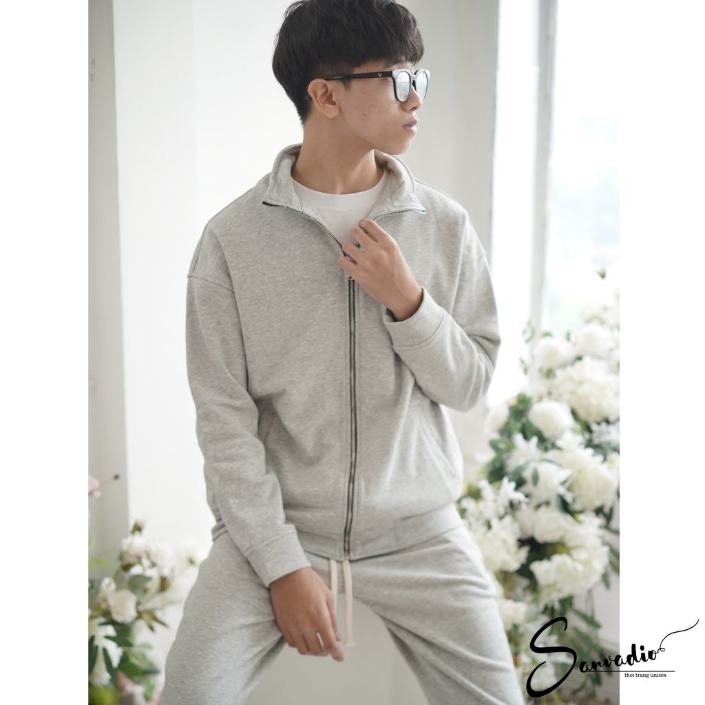 Bộ Nỉ SANVADIO Bộ nỉ nam có khóa kéo chất liệu dày dặn thời trang unisex cao cấp