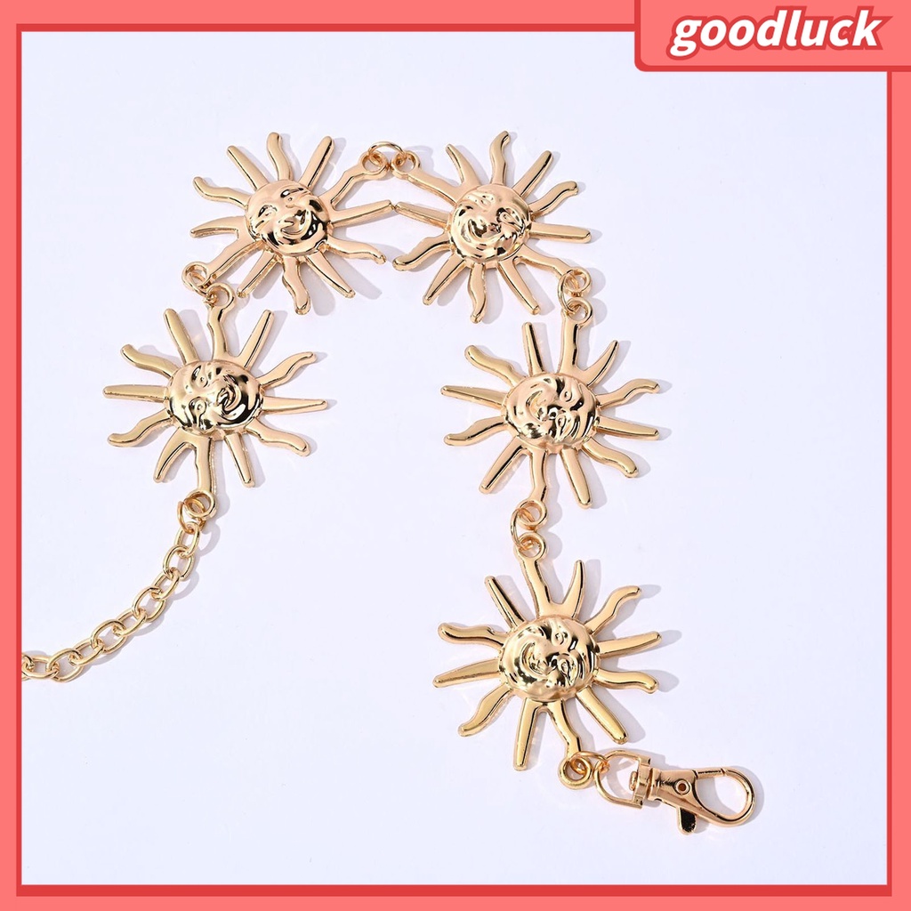 &lt; Golu &gt; Dây Xích Đeo Thắt Lưng Bằng Thép Không Gỉ Mặt Hoa Cười Phong Cách Punk Đơn Giản Cá Tính Trang Trí Tiệc Tùng Dành Cho Nữ