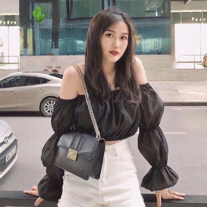 Áo bẹt vai tay nhúng phồng siêu xinh(Kate hàn)B.C