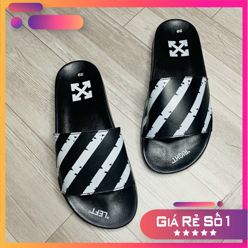 Dép nam đẹp,dép quai ngang off white nam nữ màu đen siêu đẹp Rẻ Nhất Shopeee