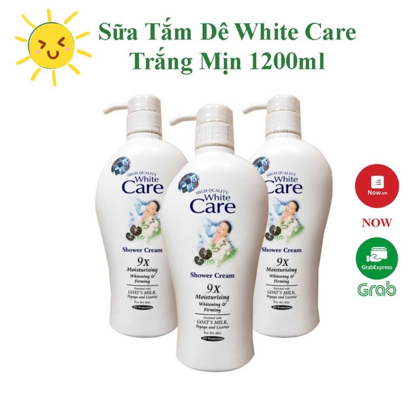 Sữa tắm dê White Care 9X 1200ml sáng mịn, thơm lâu