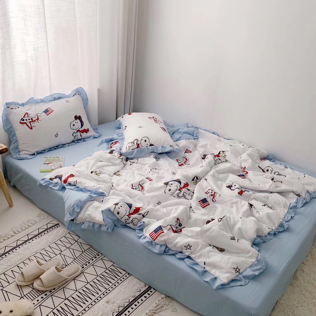 Bộ chăn ga gối cotton đũi bèo hàn quốc nhiều mẫu , đủ kích thước 1m6,1m8,2m2