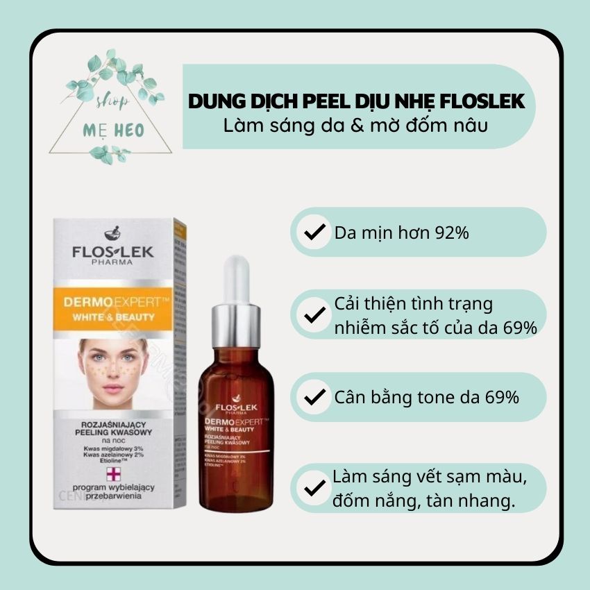 Nước hoa hồng trắng da, cấp ẩm, se khít lỗ chân lông cho da sạm nám, không đều màu Floslek Pharma White &amp; Beauty