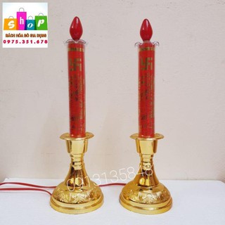 1 đôi đèn thờ hình cây nến tặng kèm bóng (có 3 cỡ)-Giadung24h