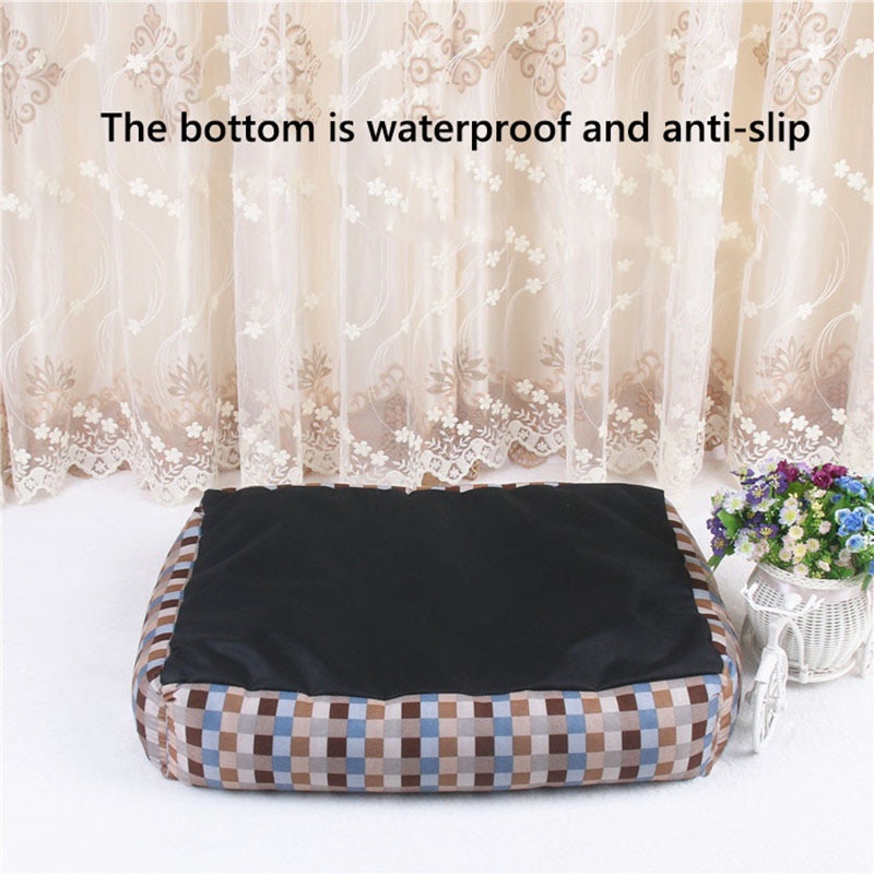 Giường ngủ ấm áp hoạ tiết kẻ sọc chống thấm nước vừa vặn cho thú cưng nhỏ/vừa/lớn