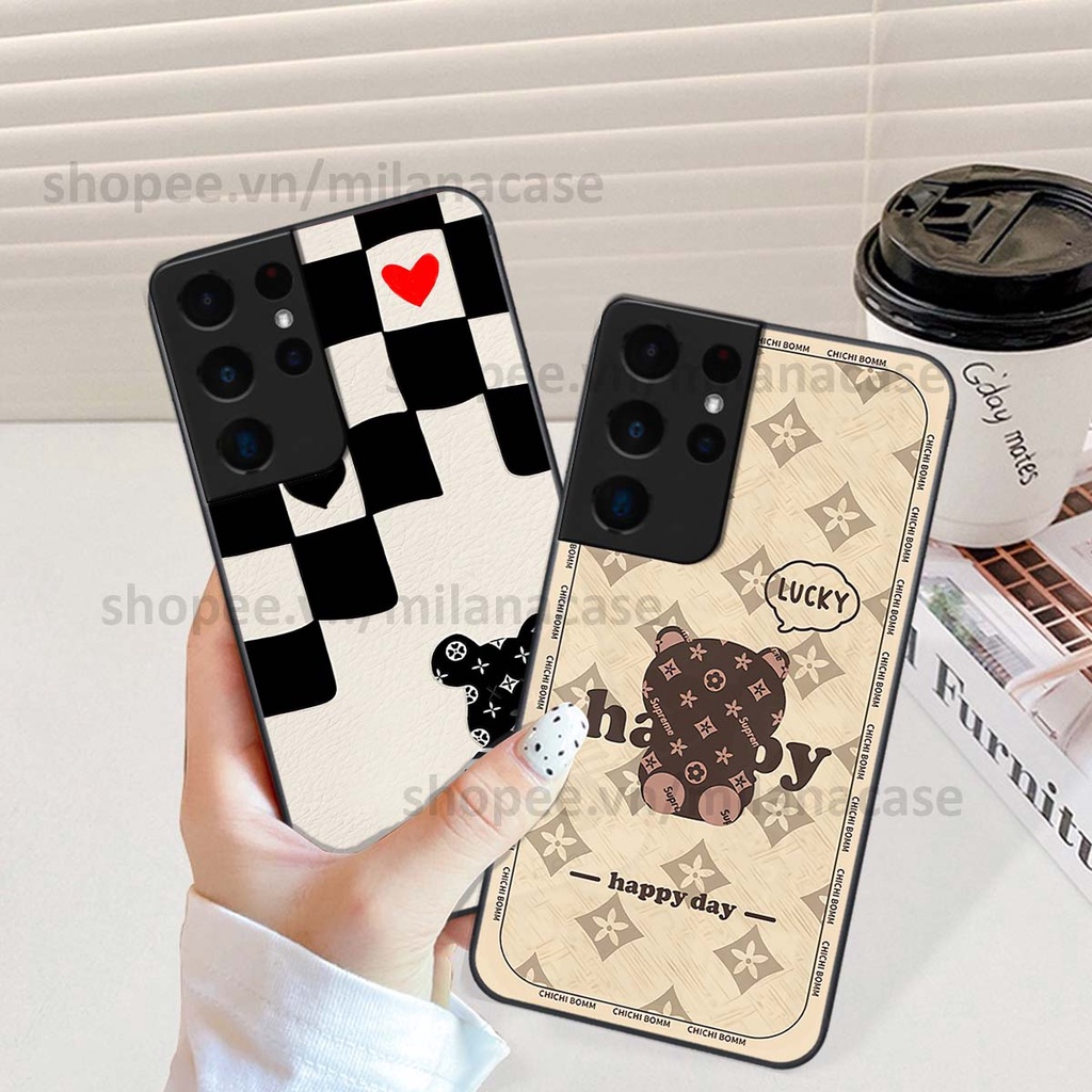 Ốp Samsung S21 Ultra gấu be@rBrick gấu Teddy Kaws siêu đẹp, phong cách, cá tính