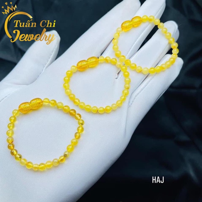 ⚡HÀNG CHUẨN⚡Vòng Hổ Phách AMBER Cho Bé, Loại Hạt Tròn Tuyển Chọn, Hỗ Trợ Kiểm Định, Mẫu Mới, Màu Đẹp