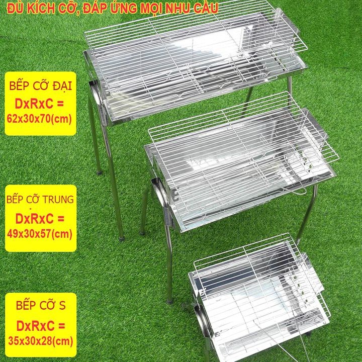 Bếp lẩu nướng sử dụng than hoa Chất liệu Inox 100%. Vỉ nướng điều chỉnh được cao độ theo nhu cầu. Bảo hành 6 tháng