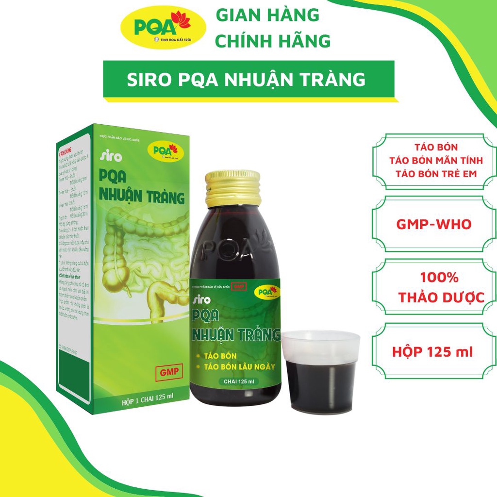 Nhuận Tràng PQA Hỗ trợ Nhuận Tràng, Dưỡng Huyết Dùng Cho Người Bị Táo Bón, Táo Bón Lâu Ngày, Táo bón Trẻ em. Hộp 125 ml