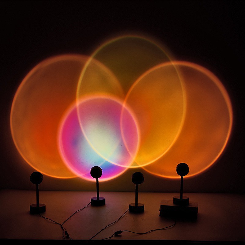 Đèn hoàng hôn có mika chuyển đổi 4 màu, đèn cầu vồng LED trang trí chụp ảnh quay video livestream