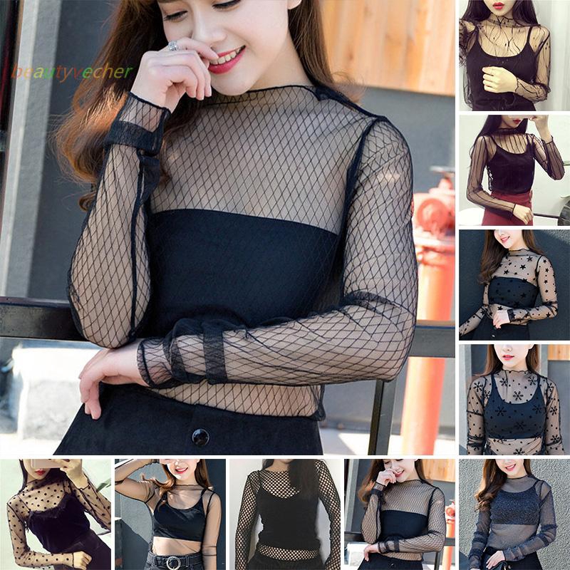 Áo ren dài tay xuyên thấu quyến rũ dành cho nữ