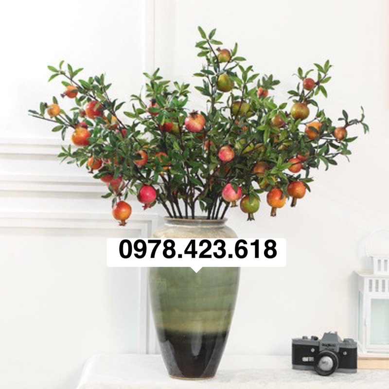 Cành lựu giả cao cấp trang trí Tết mang tài lộc và may mắn cho năm mới