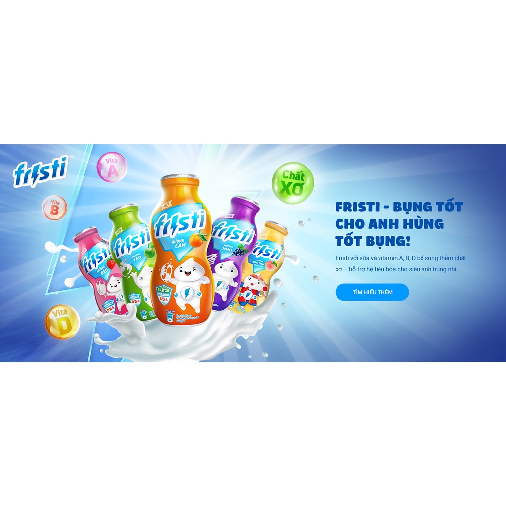 THÙNG 48 CHAI 80ML SỮA CHUA UỐNG FRISTI CÁC VỊ