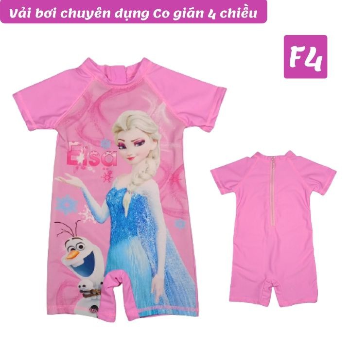 Đồ bơi liền thân cho be gái hình Elsa từ 10-22kg - vải chuyên dụng - thun 4 chiều- Tomchuakids